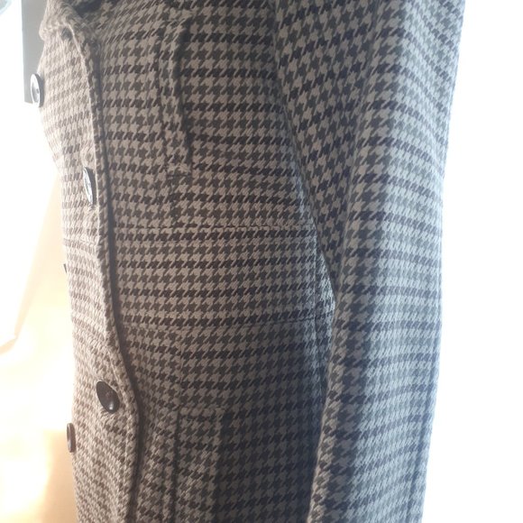 Volcom Lined Houndstooth Double Breasted Coat Sz M - Picture 6 of 8